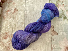 Load image into Gallery viewer, Silver Sparkle 4ply in a one of kind colourway - Blue/Purple