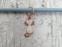 Load image into Gallery viewer, Rose Gold Kitty Stitch Marker / Progress Keeper