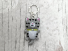 Load image into Gallery viewer, Grey Kitty Stitch Marker / Progress Keeper