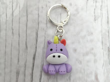 Load image into Gallery viewer, Purple Unicorn Stitch Marker / Progress Keeper