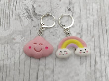 Load image into Gallery viewer, Cloud and Rainbow Stitch Marker / Progress Keeper Set