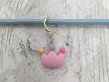 Load image into Gallery viewer, Pink Crown Stitch Marker / Progress Keeper