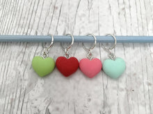 Load image into Gallery viewer, Four Hearts Stitch Marker / Progress Keeper Set