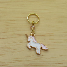 Load image into Gallery viewer, Pink Unicorn Stitch Marker / Progress Keeper