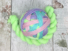 Load image into Gallery viewer, Deluxe Merino Nylon Self Striping Yarn in 'Feelings of Spring' colourway with a coordinating mini skein