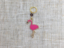 Load image into Gallery viewer, Flamingo Stitch Marker / Progress Keeper