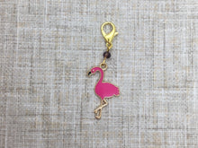 Load image into Gallery viewer, Flamingo Stitch Marker / Progress Keeper