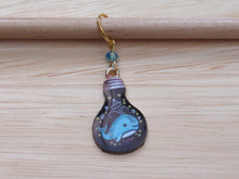 Load image into Gallery viewer, A whale in a lightbulb Stitch Marker / Progress Keeper