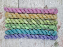 Load image into Gallery viewer, Silver Sparkle mini skein set in Autumn Rainbow colours