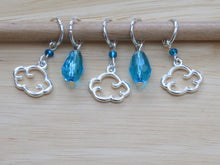 Load image into Gallery viewer, Clouds and Raindrops Stitch Marker / Progress Keeper set