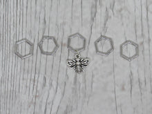 Load image into Gallery viewer, Bee and Honeycomb Stitch marker Set