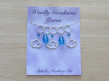 Load image into Gallery viewer, Clouds and Raindrops Stitch Marker / Progress Keeper set