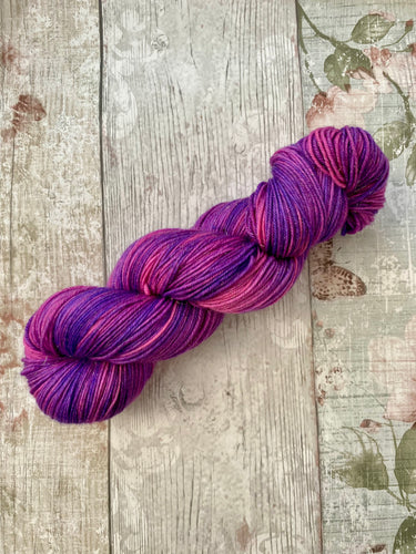 Silver Sparkle 4ply in a one of kind colourway - Pink/Purple