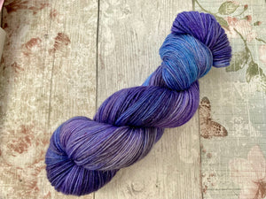 Silver Sparkle 4ply in a one of kind colourway - Blue/Purple