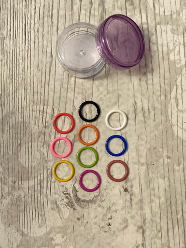 Colourful Ring Stitch Marker Pot