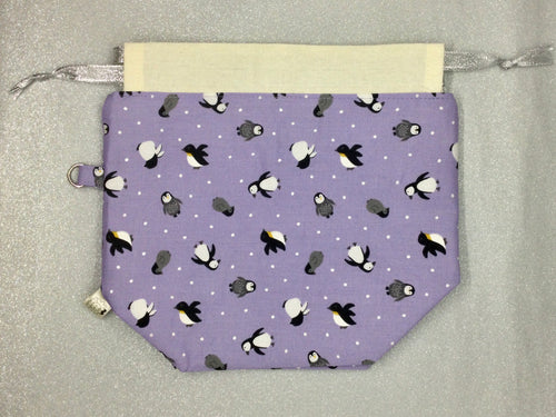 Cute Penguin Draw String Project Bag