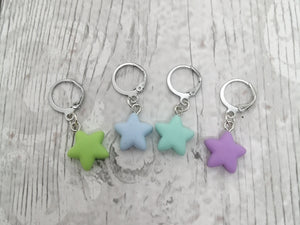 Four Stars Stitch Marker / Progress Keeper Set