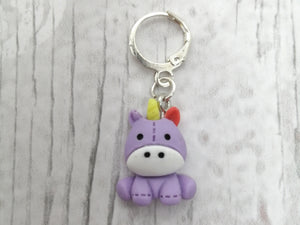 Purple Unicorn Stitch Marker / Progress Keeper