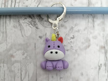 Load image into Gallery viewer, Purple Unicorn Stitch Marker / Progress Keeper