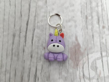 Load image into Gallery viewer, Purple Unicorn Stitch Marker / Progress Keeper