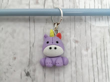 Load image into Gallery viewer, Purple Unicorn Stitch Marker / Progress Keeper