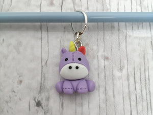 Purple Unicorn Stitch Marker / Progress Keeper