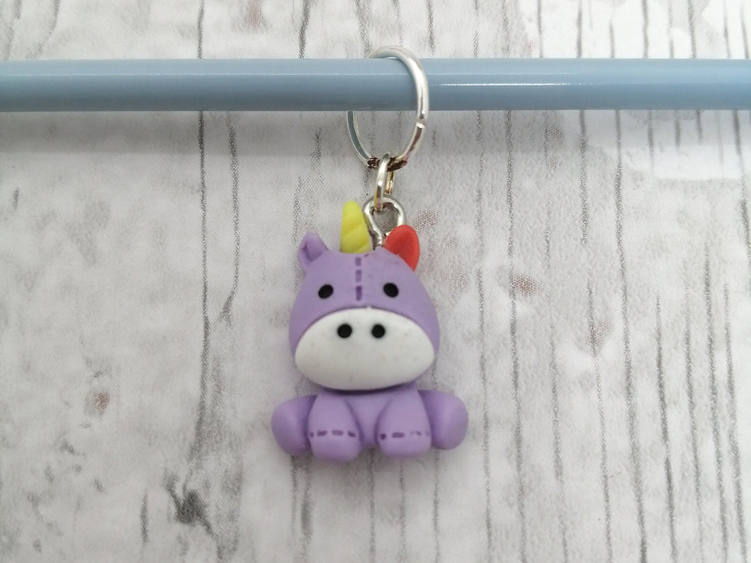 Purple Unicorn Stitch Marker / Progress Keeper