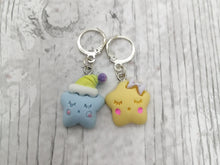 Load image into Gallery viewer, Sleepy Star Stitch Marker / Progress Keeper Set