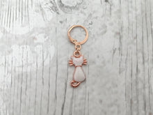 Load image into Gallery viewer, Rose Gold Kitty Stitch Marker / Progress Keeper