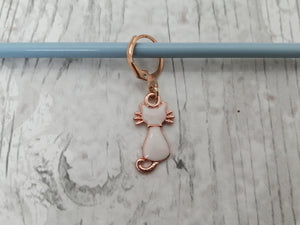 Rose Gold Kitty Stitch Marker / Progress Keeper