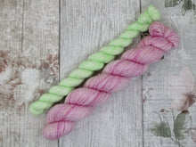 Load image into Gallery viewer, Gold Sparkle 50+20g Sock Set In Strawberry and Lime Sorbet colours