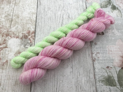 Gold Sparkle 50+20g Sock Set In Strawberry and Lime Sorbet colours