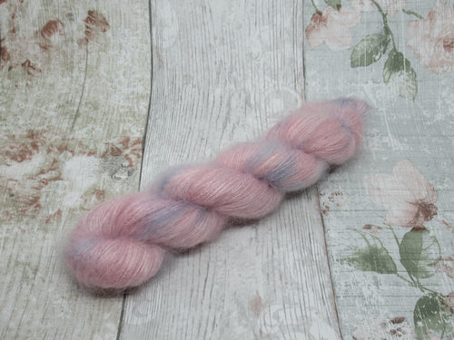 Mohair Silk Lace in Baby Pink Variegated OOAK Colourway