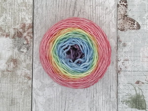 Silver Sparkle 4ply 50g in Rainbow Gradient colourway