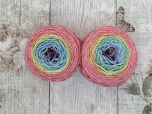 Load image into Gallery viewer, Silver Sparkle 4ply 50g in Rainbow Gradient colourway