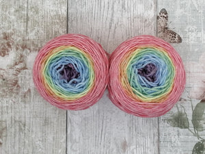 Silver Sparkle 4ply 50g in Rainbow Gradient colourway