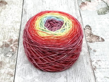 Load image into Gallery viewer, Silver Sparkle 4ply 50g in Rainbow Gradient colourway - Deeper Rainbow