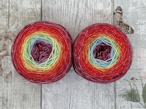 Silver Sparkle 4ply 50g in Rainbow Gradient colourway - Deeper Rainbow