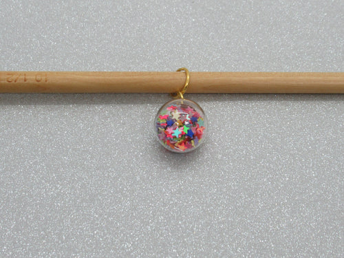 Rainbow Star filled Bauble Stitch Marker / Progress Keeper