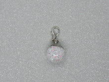 Load image into Gallery viewer, Silver and White Star filled Bauble Stitch Marker / Progress Keeper
