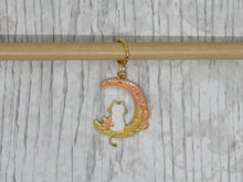 Load image into Gallery viewer, White Cat on the Moon Stitch Marker / Progress Keeper