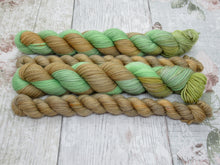Load image into Gallery viewer, Deluxe Merino Nylon 4ply 50g in Kicking Leaves colourway with a matching mini skein
