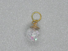 Load image into Gallery viewer, Gold and White Star filled Bauble Stitch Marker / Progress Keeper