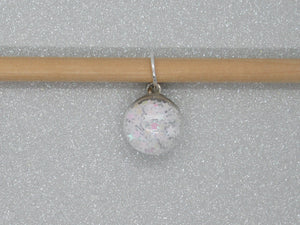 Silver and White Star filled Bauble Stitch Marker / Progress Keeper