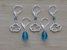 Load image into Gallery viewer, Clouds and Raindrops Stitch Marker / Progress Keeper set