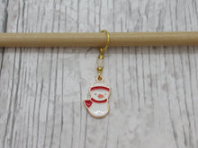 Load image into Gallery viewer, Snowman in a scarf Stitch Marker / Progress Keeper