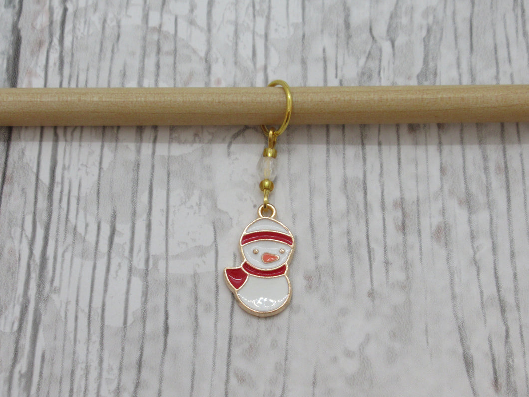 Snowman in a scarf Stitch Marker / Progress Keeper