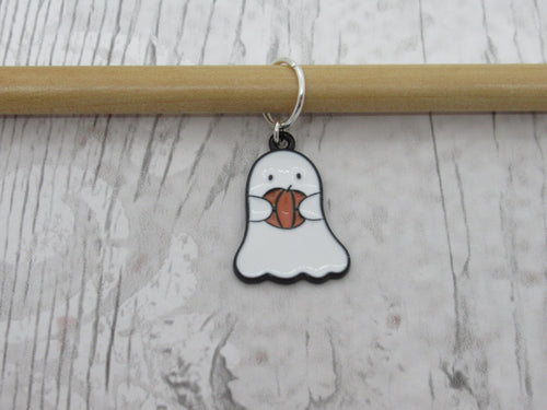 Ghost with a Pumpkin Stitch Marker / Progress Keeper