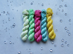 Silver Sparkle mini skein set in Christmas In July colours