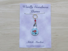Load image into Gallery viewer, Goldfish in a lightbulb Stitch Marker / Progress Keeper